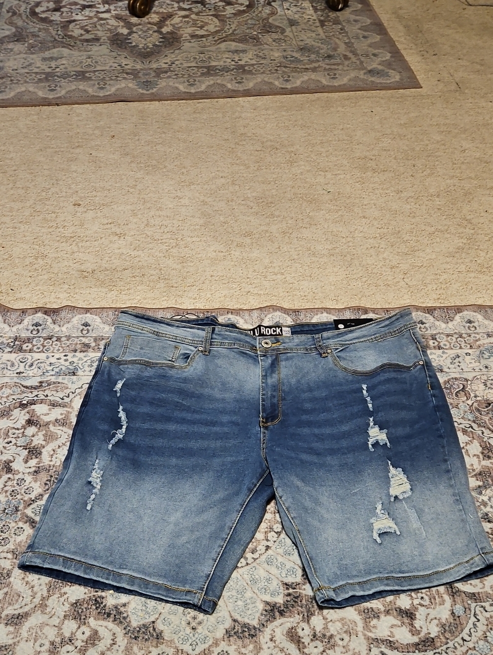 Blue Distressed Women's Denim Jean Shorts -